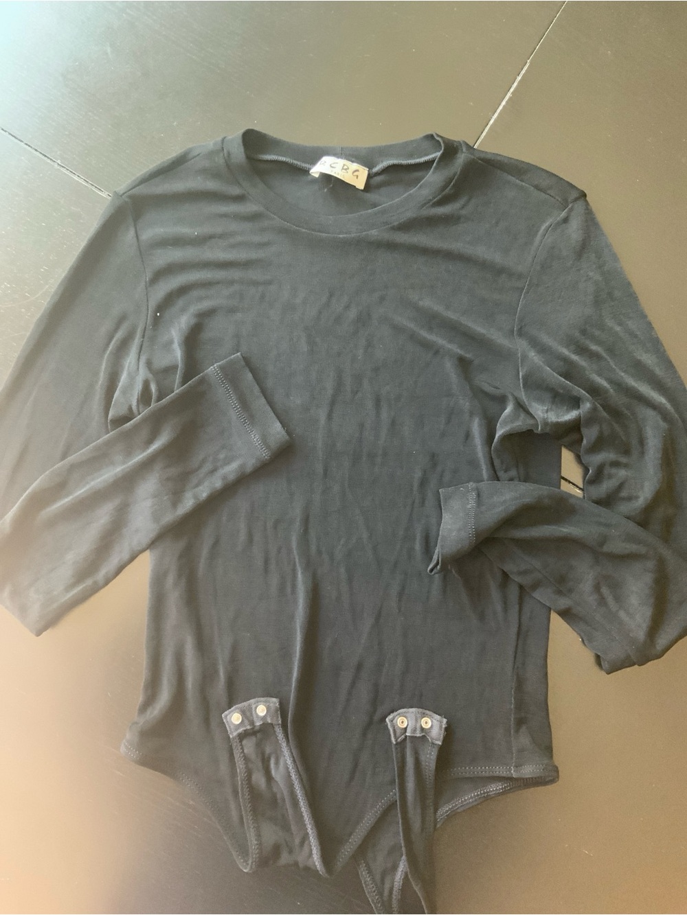 BCBG Black Crewneck Bodysuit